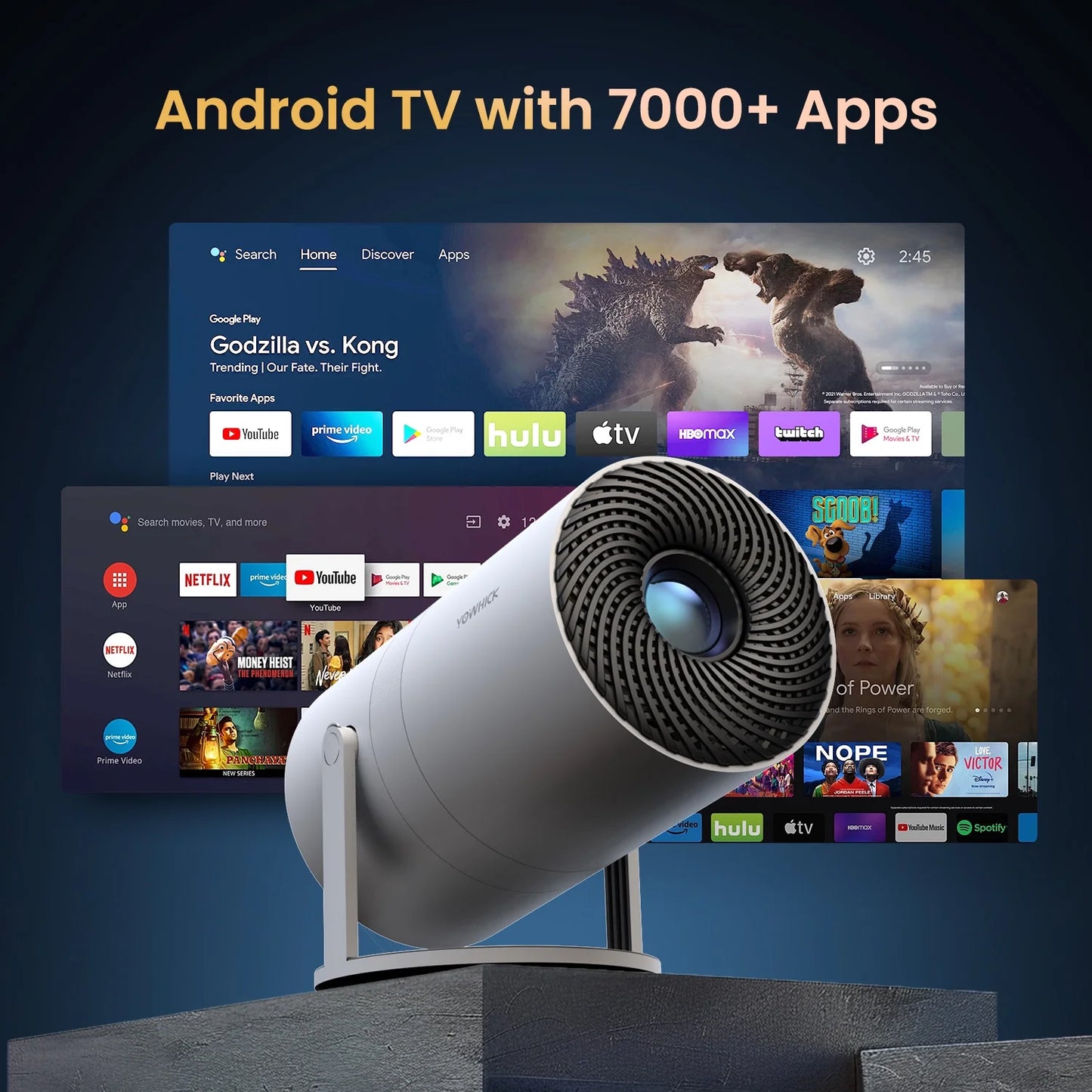  Mini Projector with Wifi & Bluetooth , 210°Rotation & Portable Home Projector